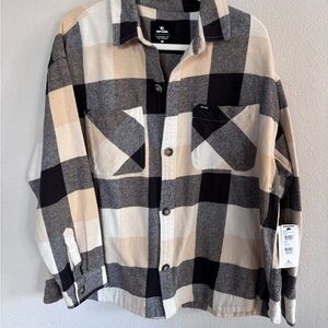 Rip Curl Black and Cream Flannel